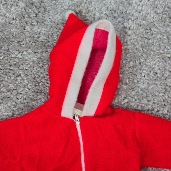 Vintage Infant Santa Sleeper Newborn Canadian Made Hooded Pajamas Holiday‎ Cozy - Picture 4 of 11